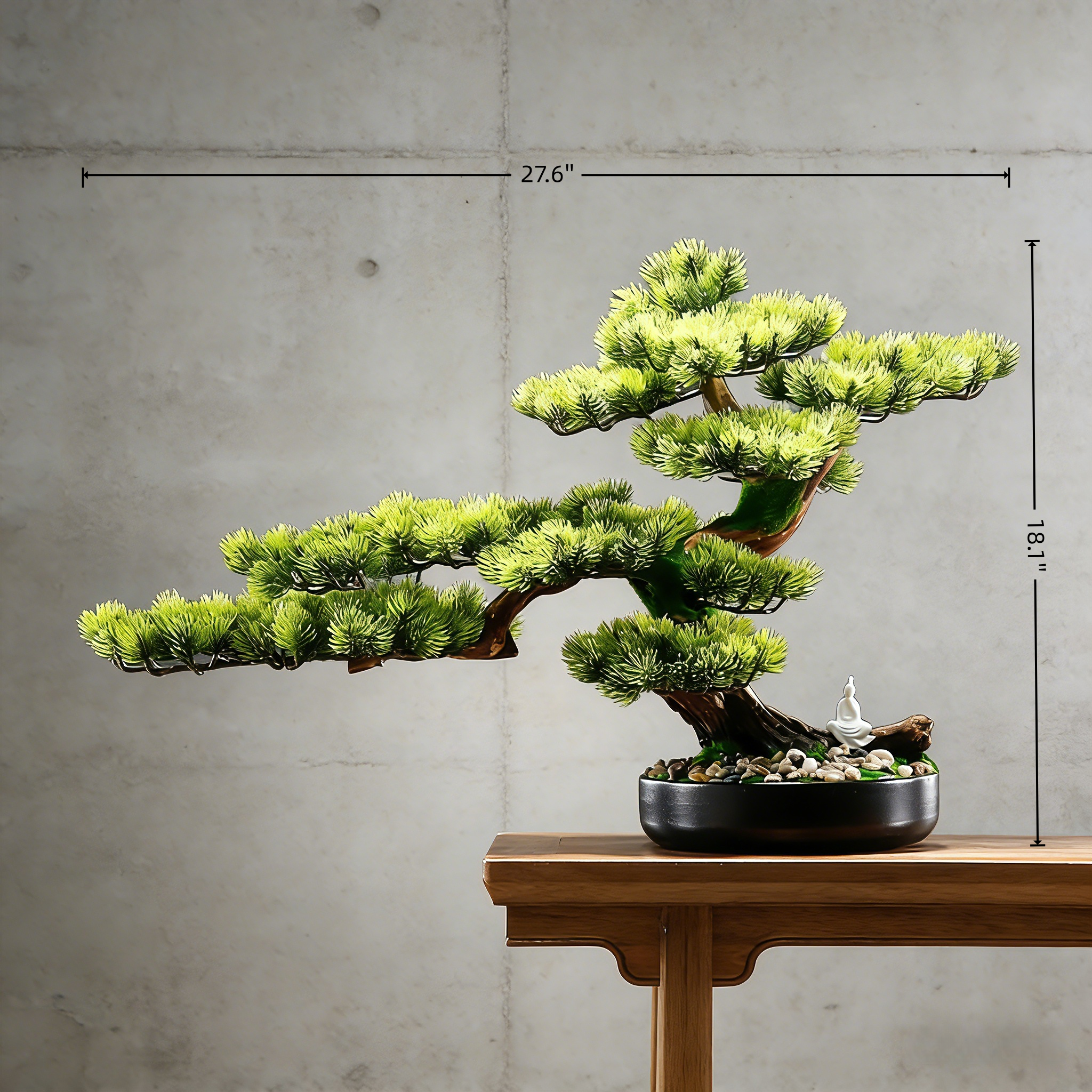 Handmade Bonsai Tree Art With Natural Wood And Stone, Zen Style Home And Office Decor