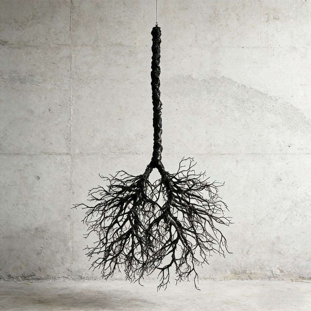 Handmade Preserved Wood Branch Hanging Art Piece, Hotel Lobby Decor
