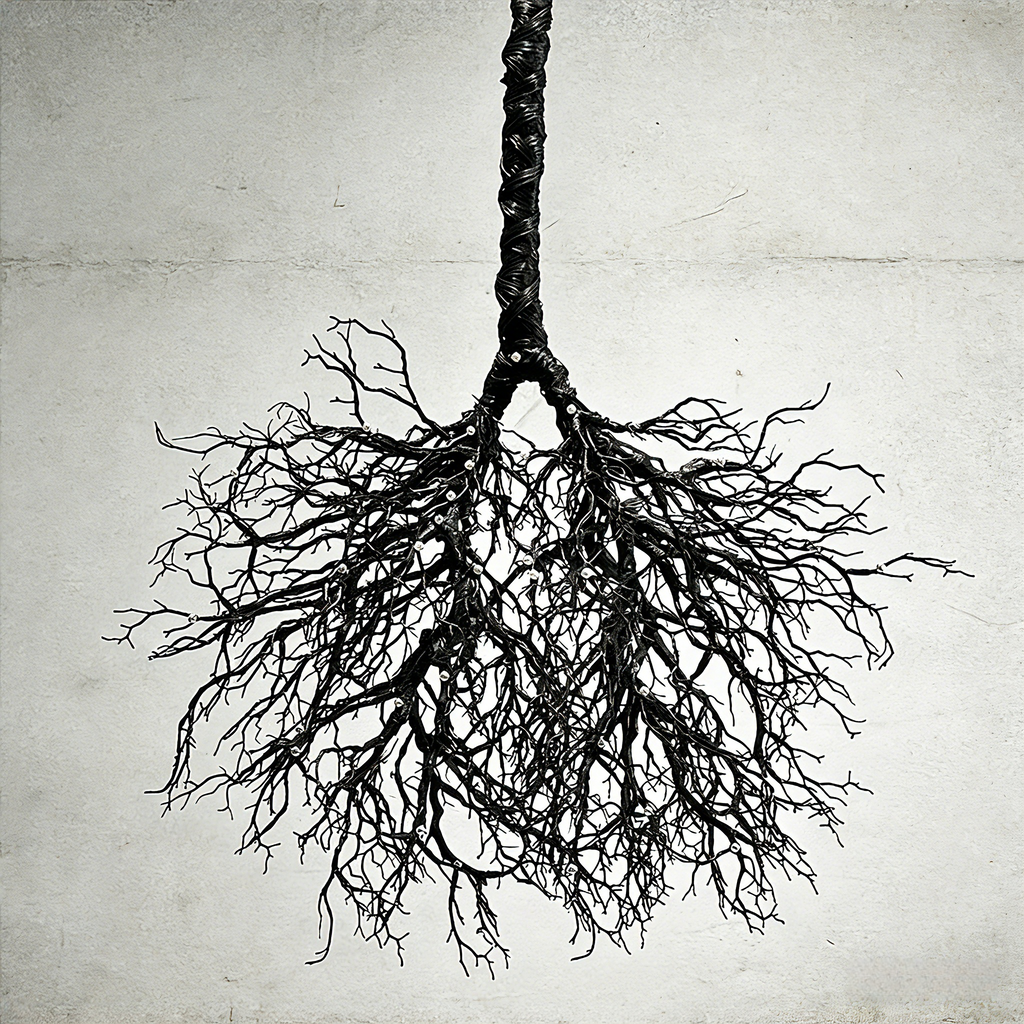 Handmade Preserved Wood Branch Hanging Art Piece, Hotel Lobby Decor
