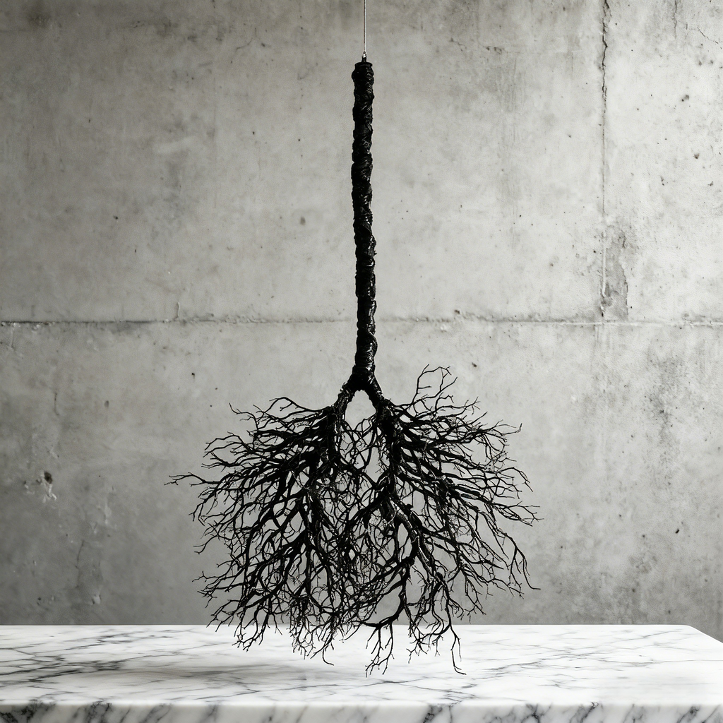 Handmade Preserved Wood Branch Hanging Art Piece, Hotel Lobby Decor
